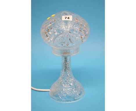 A cut glass table lamp, 48cm height