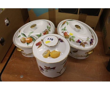 3 Royal Worcester lidded pots