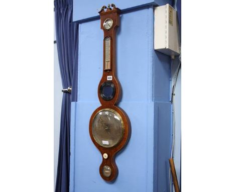 Mahogany cased wheel barometer 'R. Tempeton Ayr'