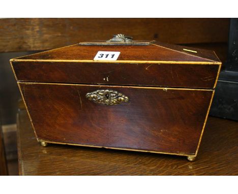 Mahogany tea caddy 