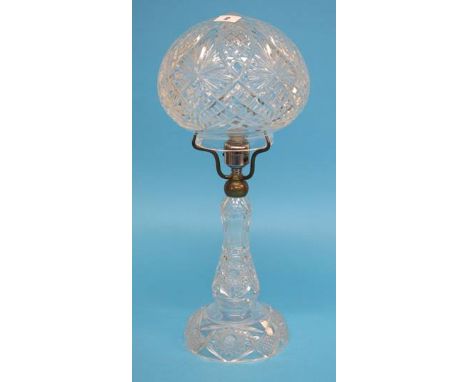A cut glass table lamp, 48cm height