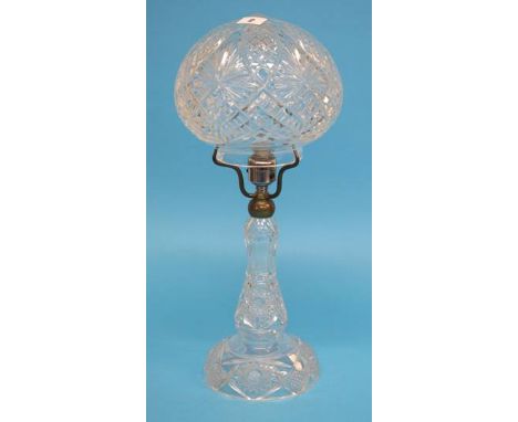 A cut glass table lamp, 48cm height