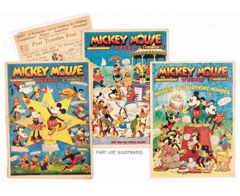 Mickey Mouse Weekly (1936-42) from Odhams Press Art Dept. files. No 1 [vg-] (with Post Toasties Post ad page supplement), 16,