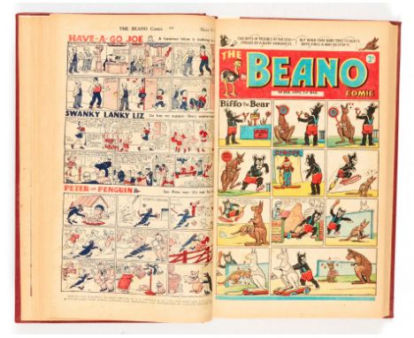 Beano (1949) 352-389 Complete year in bound volume with first appearances of Jack Flash - the Flying Boy, Deep Sea Danny's Ir