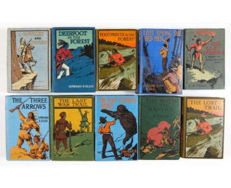 Cowboys, Cowmen, Red Men, Red Indian story books (Cassell 1920s - 1930s) by Edward S. Ellis with tooled covers and spines: Co