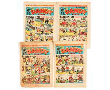 Dandy (1944) 273-276 Propaganda war issues with the 2nd appearance of Mr X - The Amazing Superman, the first super-hero in Br