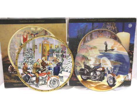 Three Harley Davidson collectors plates by The Franklin Mint, to include A Christmas Carol (boxed), From Sea To Shining Sea a
