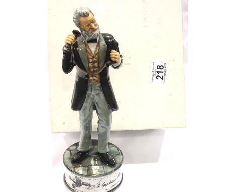 Royal Doulton Prestige limited edition figurine, Alexander Graham Bell, H: 27 cm, boxed. No cracks, chips or visible restorat