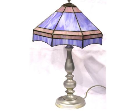 Tall Tiffany style lamp, H: 65 cm. Not available for in-house P&amp;P, contact Paul O'Hea at Mailboxes on 01925 659133 