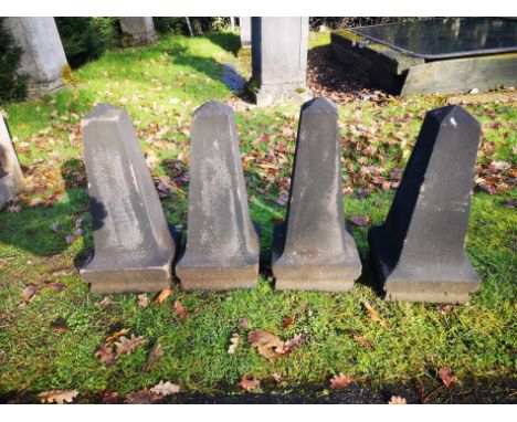 A set of four Victorian carved sandstone finials2nd half 19th century
56cm highGarden Ornament, Architectural