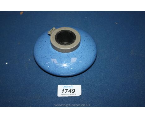 A blue Moorcroft Inkwell, lid missing