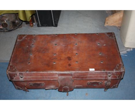 A leather Trunk.