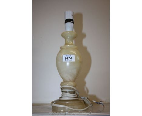 An alabaster lamp, no shade.