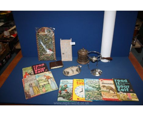 A William Morris small birds wall hanging, nine Ladybird books including 'Jack and the Beanstalk', 'The old woman and her pig