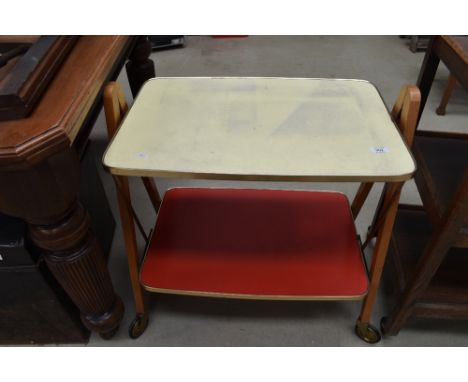 A vintage formica topped tea trolley