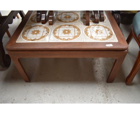 A vintage teak tile top square coffee table