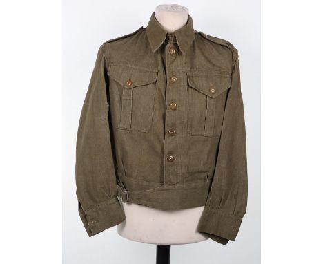 WW2 Denim Battle Dress Blouse, good example of a WW2 Denim battle dress blouse with removable buttons. Majors rank crown to t
