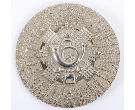 Post 1902 Highland Light Infantry Regimental Plaid Brooch, fine example of a NCO’s plaid brooch in a frosted silvered white m
