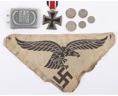 WW2 German Iron Cross 2nd Class, un-marked example, complete with ribbon. Some paint loss to the centre. Accompanied by a de-