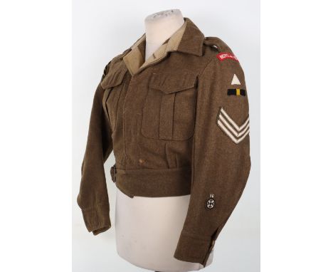 1942 Dated Battle Dress Blouse of Sergeant in Bedfordshire &amp; Hertfordshire Regiment 1st Infantry Division, 1940 pattern b