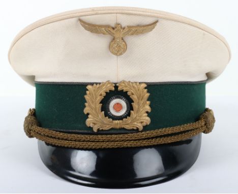 Third Reich Customs (Zollgrenzschutz) Leaders Summer Pattern Peaked Cap, superb example of a leaders peaked cap for the Germa