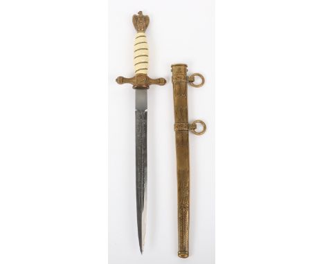 WW2 German Naval (Kriegsmarine) Officers Dress Dagger by Carl Eickhorn, good example of a standard model officers dress dagge