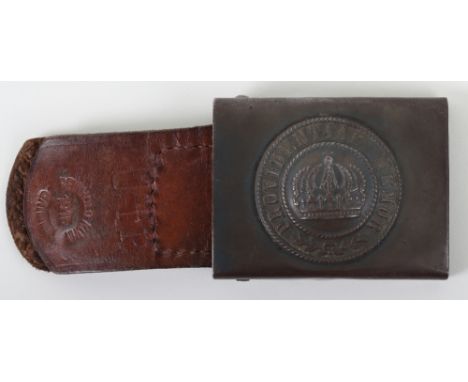 Imperial German 1915 Dated M-15 Saxon Belt Buckle, good example of a M-15 pattern all steel enlisted ranks belt buckle with I