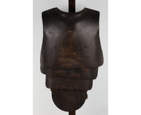 WW1 German Trench Armour (Sappenpanzer) Set, good complete set consisting of the large steel front plate and the three lower 