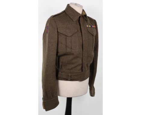 Control Commission Germany Battle Dress Blouse, fine Canadian made battle dress blouse with medal ribbons to the breast for W