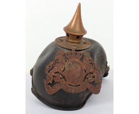 Imperial German Bavarian Regimentally Marked Pickelhaube, as found example of an other ranks pickelhaube which is ideal for r