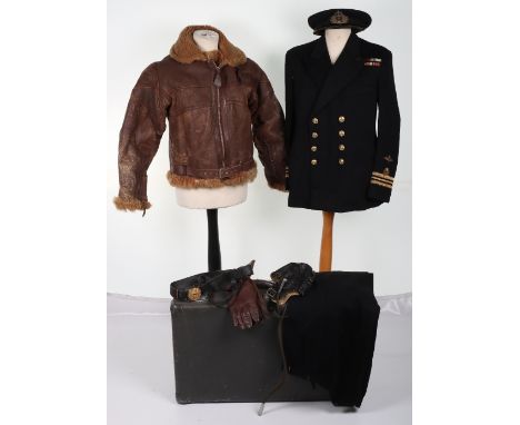 WW2 British Fleet Air Arm Pilots Irvin Flying Jacket &amp; Uniform Grouping, fine set all belonging to one pilot by the name 