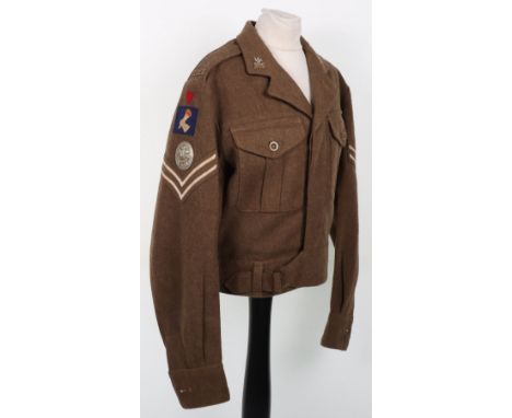 British 1949 Pattern Battle Dress Blouse 3rd Dragoon Guards / Royal Armoured Corps Training Brigade Catterick, complete with 