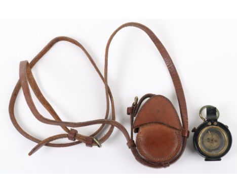 WW1 British Officers Compass, good example of a blackened brass officers compass which is housed in its original 1918 dated l