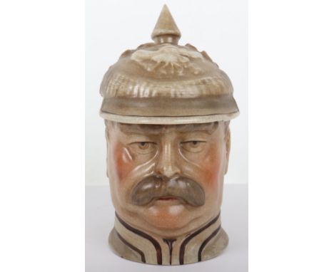 Otto Von Bismarck Character Porcelain Stein, fine example of the 0.5 litre stein in the form of head of the German leader wit