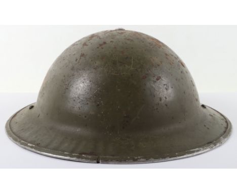 WW2 British Steel Combat Helmet, good example of a 1939 dated WW2 British army combat helmet. Retains much of the original gr