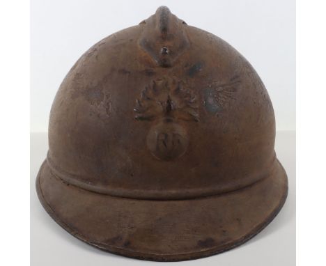 Rare WW1 French Foreign Legion (Legion Etrangere) Troops M-15 Adrian Steel Helmet, good untouched example of a standard M-15 