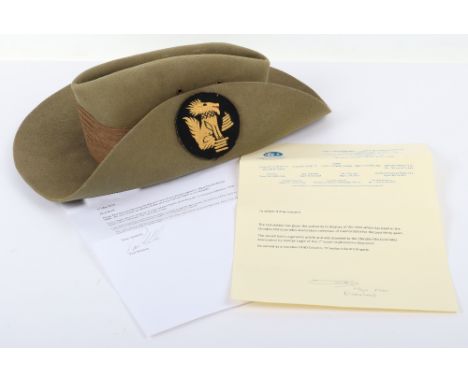 WW2 Chindits Attributed Slouch Hat of George Eagle 1st South Staffordshire Regiment 80 Column, 77th Indian Infantry Brigade, 