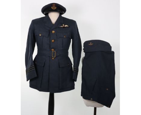 WW2 Royal Air Force Pilots Full Service Dress Uniform, four pocket Royal Air Force service dress uniform with embroidered RAF