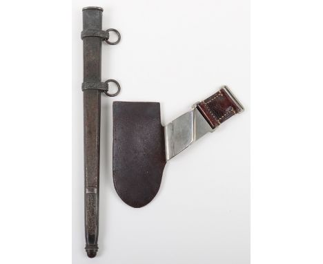 Third Reich RAD Labour Service Dagger Hanger, good example of the special pattern brown leather hanger for the RAD enlisted m