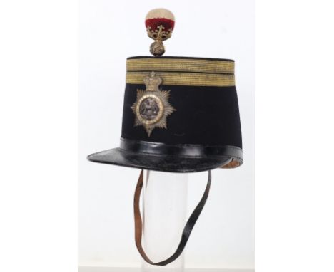 Victorian 2nd (Queens) Regiment of Foot Colonels 1861-69 Pattern Shako, fine example of a blue cloth bodied shako with office