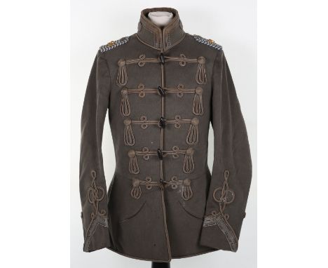 WW1 Senior NCO’s Field Grey Tunic (Atilla) of 3rd Saxon Hussar Regiment Nr20, fine example of a field grey senior nco’s field