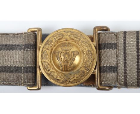 Imperial German Prussian Officers Belt &amp; Buckle, untouched example of an officers dress belt in silver brocade with light