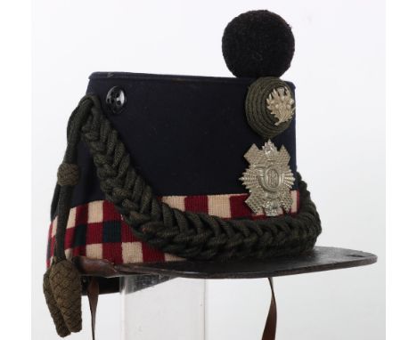 Edwardian Highland Light Infantry Other Ranks Shako, fine example of an enlisted ranks regimental shako with diced central ba