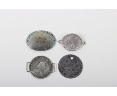 4x WW1 South African Identity Discs, including a fine example produced from a captured Imperial German coin with the reverse 