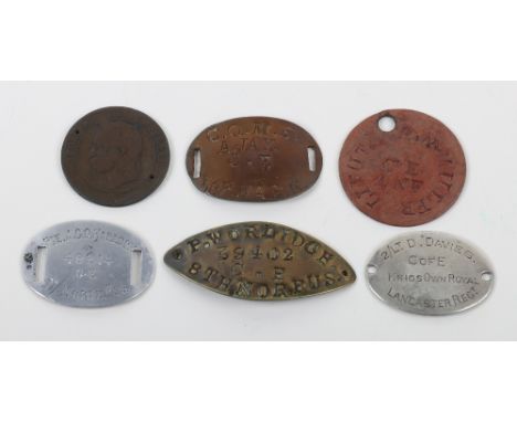 Great War Identity Discs of Kings Own Royal Lancaster Regiment, Northumberland Fusiliers and Royal Warwickshire Regiment Inte