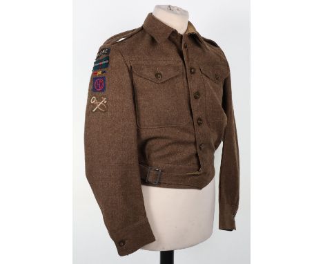 WW2 Royal Electrical Mechanical Engineers Craftsman’s Battle Dress Blouse Attached Seaforth Highlanders 51st Highland Divisio