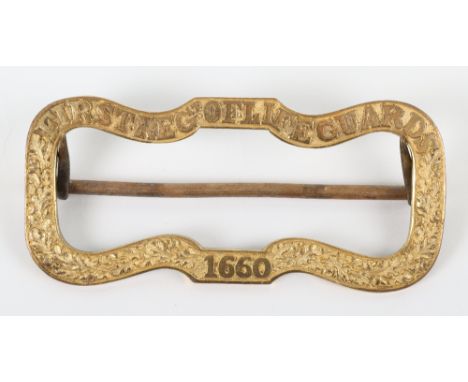 First Regiment of Life Guards Baldrick Cross Belt Fitting, fine gilt metal example with regimental details across the top, oa