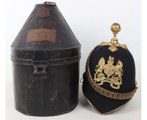 Post 1902 Royal Army Medical Corps Officers Home Service Pattern Helmet, superb example of a blue cloth home service pattern 