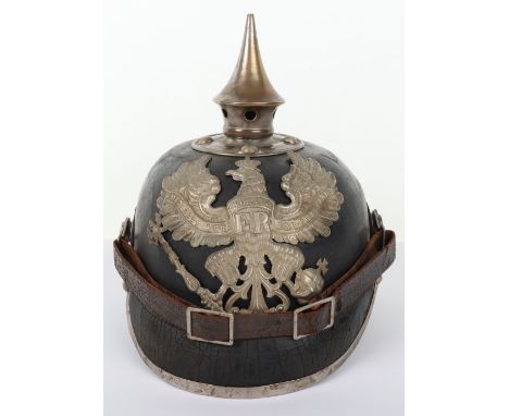 WW1 German Prussian Pioneer Regiment Other Ranks Pickelhaube, good untouched example of a standard leather bodied enlisted ra