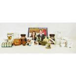 Four boxes of assorted china and glassware to include Aynsley 'Wild Tudor' vase, Jersey pottery